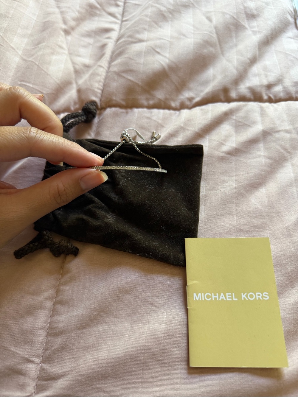Michael Kors Silver Bar Slider Bracelet - Silver